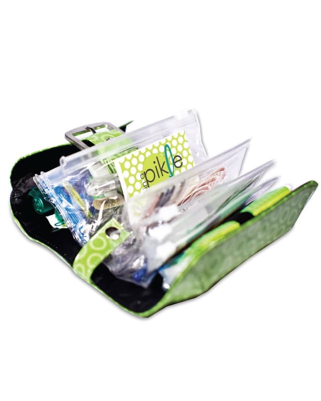 An open Pikle showing its clear pouches