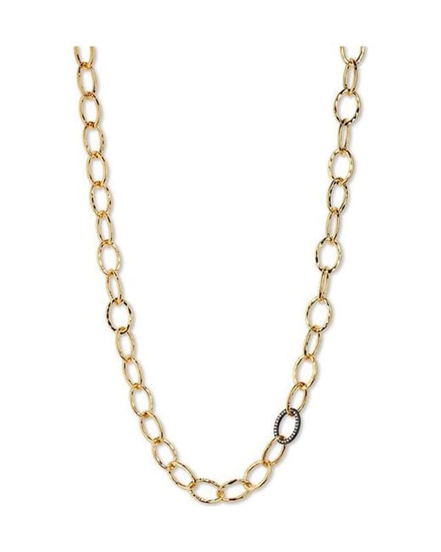 Long gold-tone link chain necklace