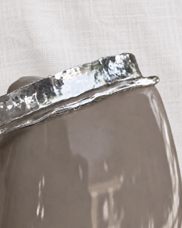Modern Hammered Sterling Silver Bangle