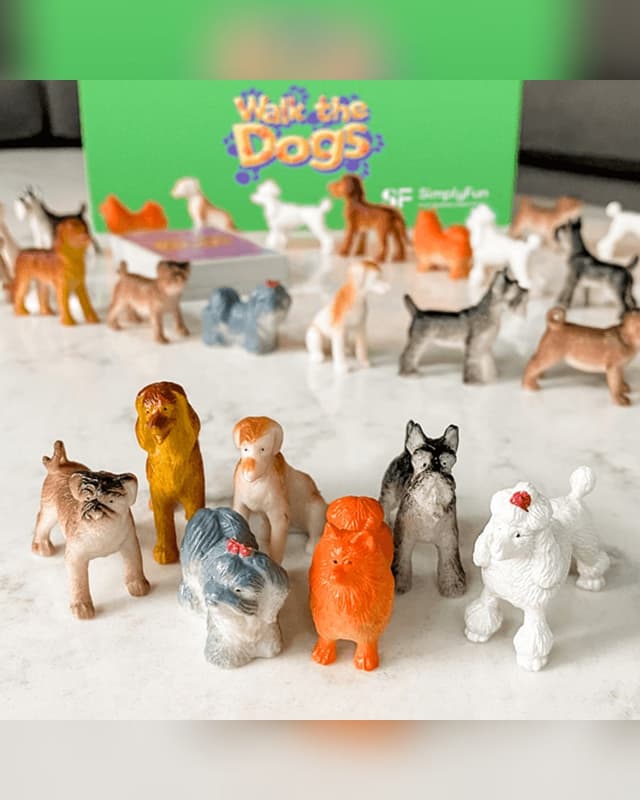 Walk the Dogs game with dog figures