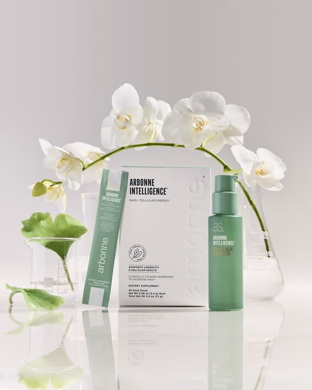 Arbonne Intelligence NAD+ Cellular Energy and NAD+ Cellular Skin Booster