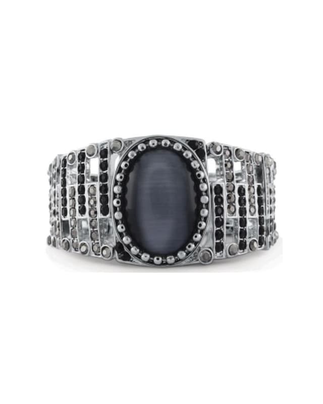 Black cat's-eye stretch cuff