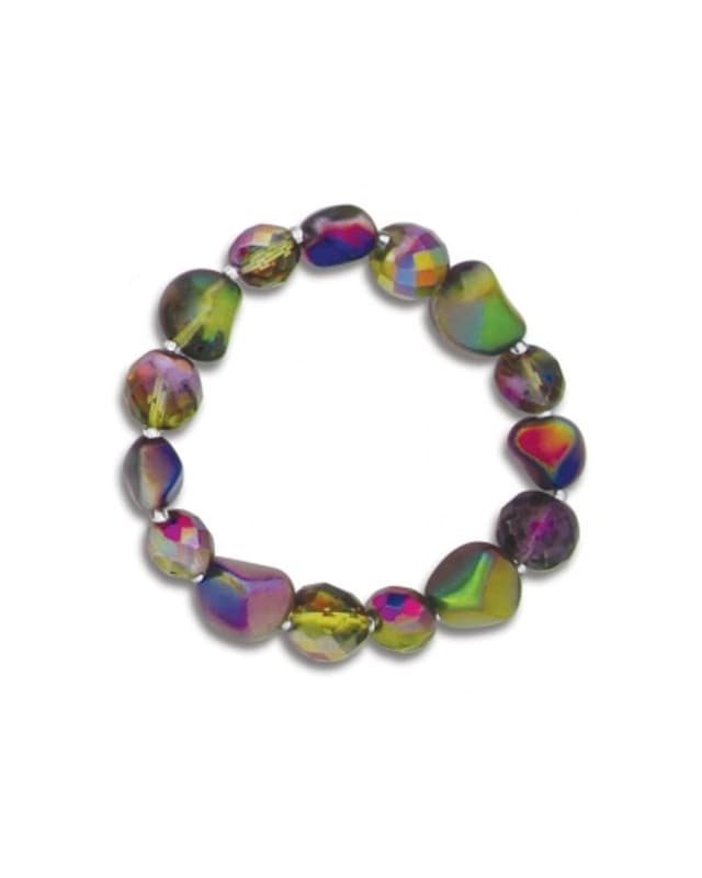 Iridescent glass bead bracelet