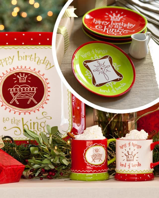 “Happy Birthday to the King” Christmas tableware