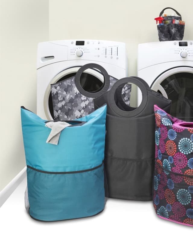 Collapsible laundry hampers in three prints
