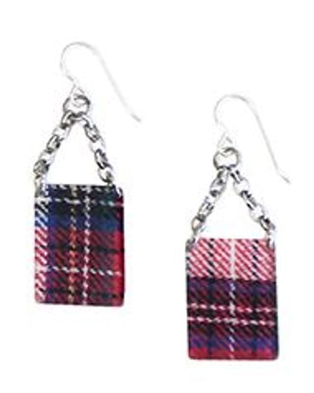 Plaid drop earrings