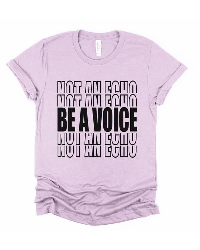 "Be a Voice" lilac graphic tee