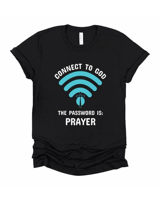 "Connect to God" black graphic tee
