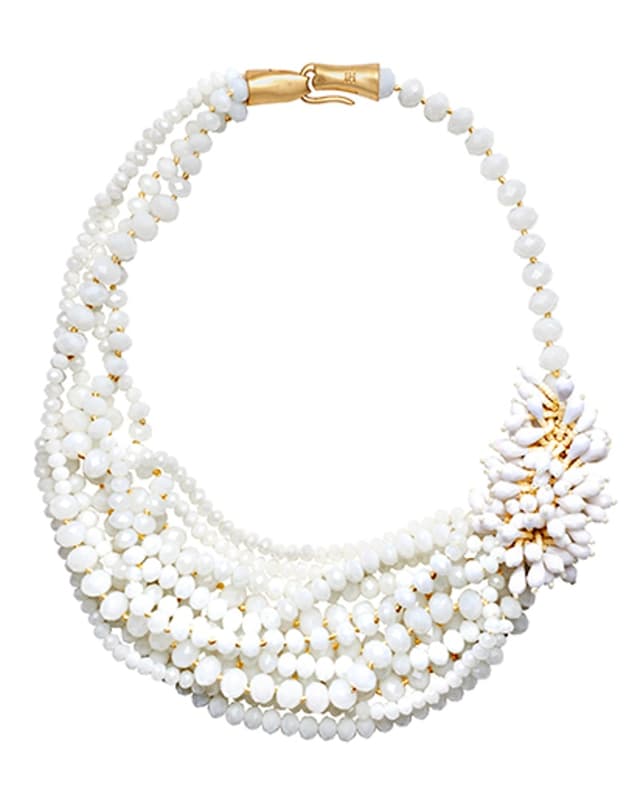 White multi-strand statement necklace