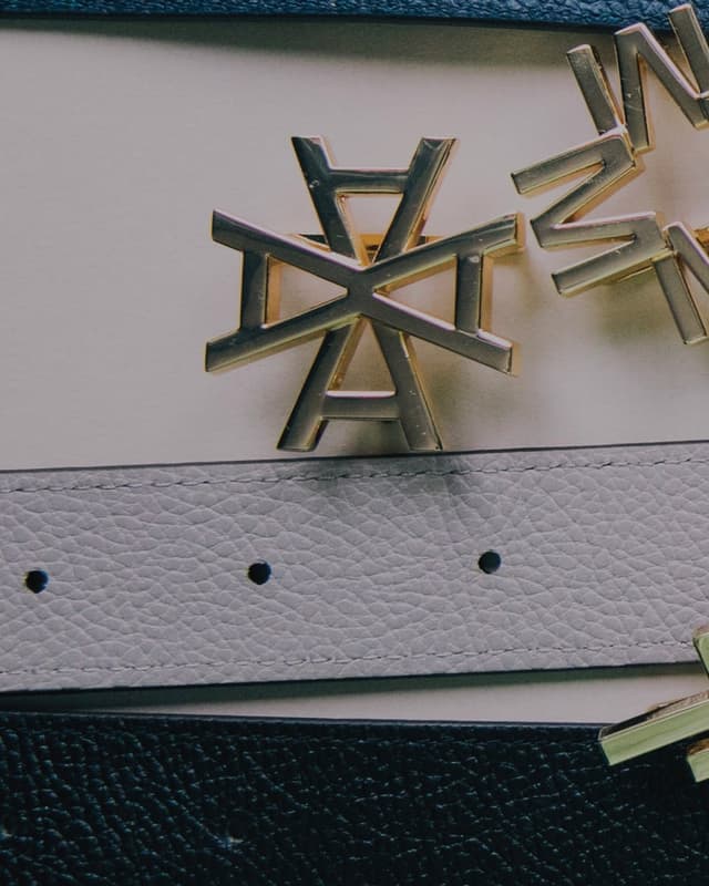 Leather belts with gold buckles