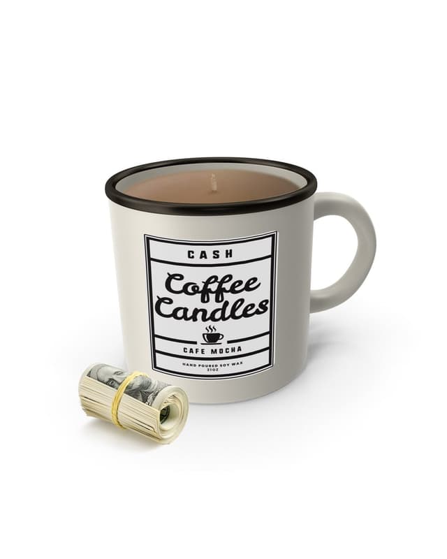 Cafe mocha coffee mug cash candle