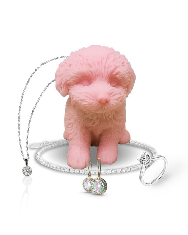 Puppy figurine jewelry wax melt