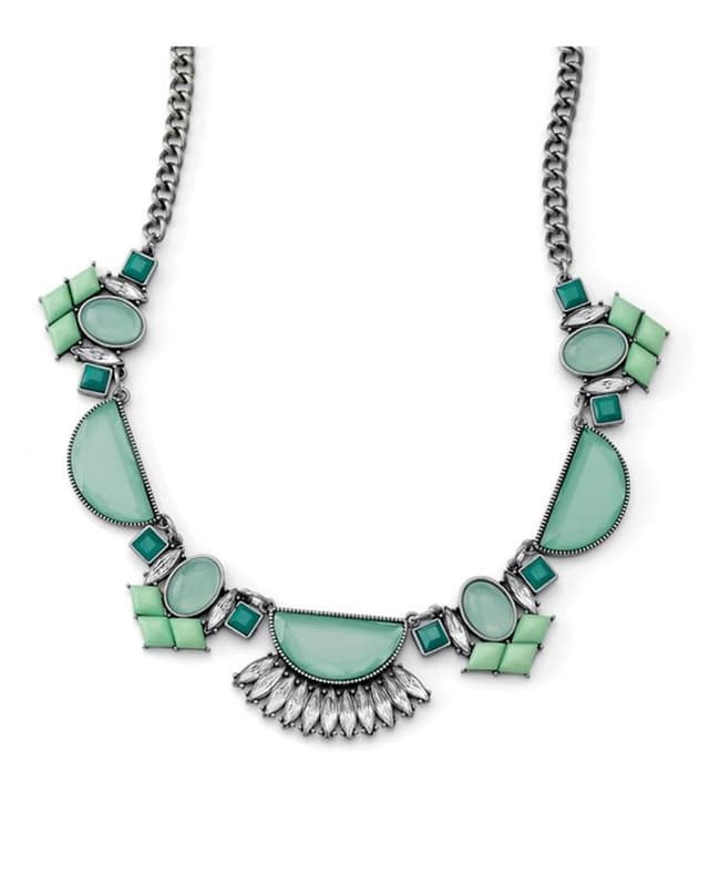 Mint and teal statement necklace, fall/winter 2013