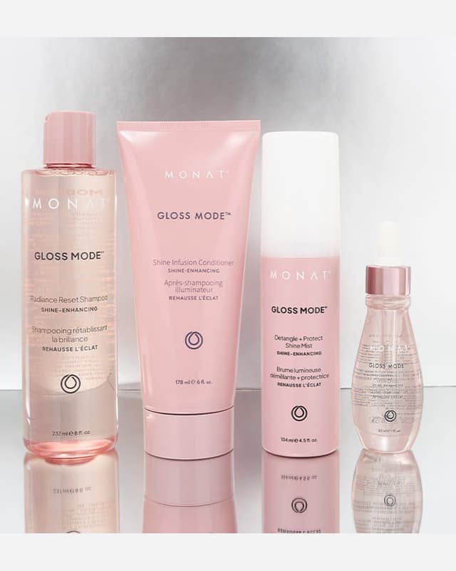 GLOSS MODE shampoo, conditioner, shine mist and oil