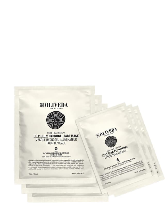 OLIVEDA F97 Deep Glow Hydrogel Face Mask and F96 Olive Glow Eye Patches