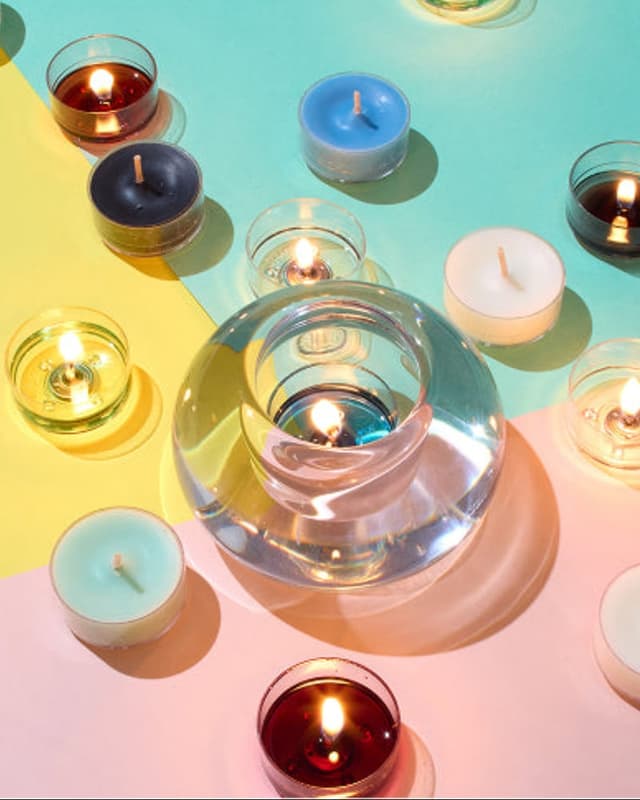 Raindrop holder with tealights