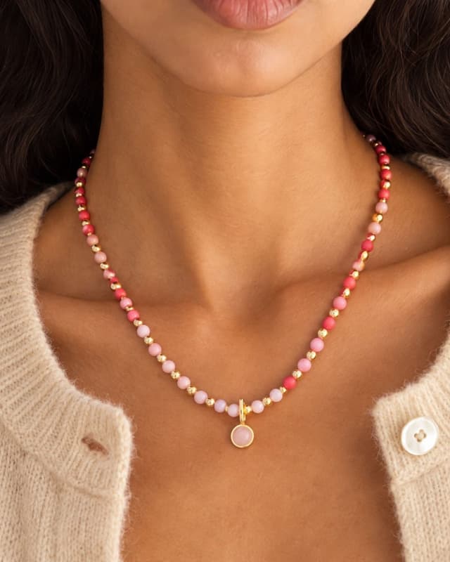 Kate Gemstone Necklace in Pink