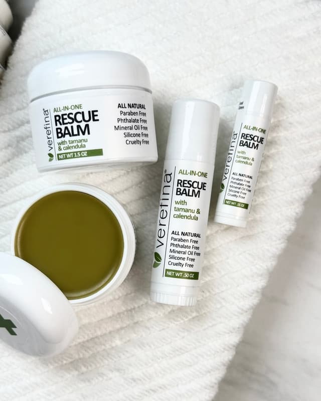 All-in-one Rescue Balm in jar and stick