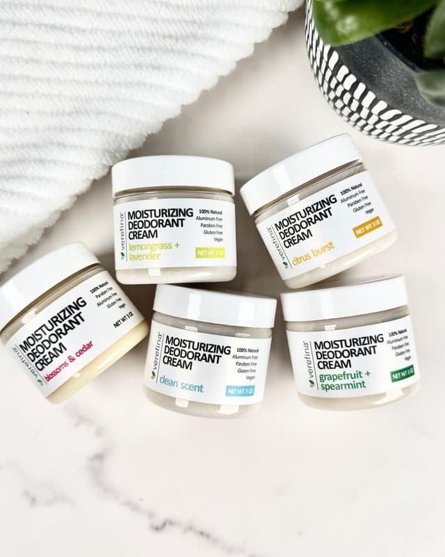 Moisturizing Deodorant Cream in five scents