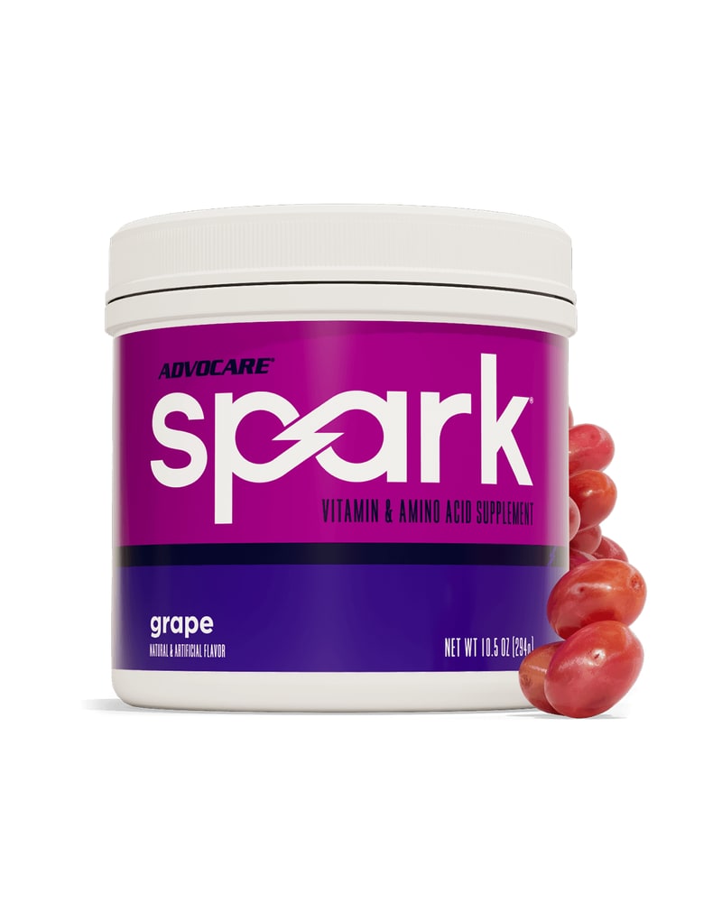 Spark energy drink mix, grape canister