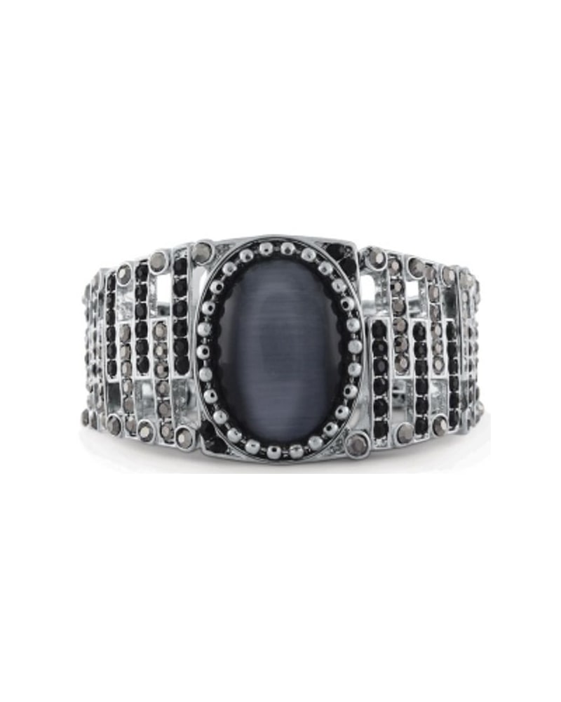 Black cat's-eye stretch cuff