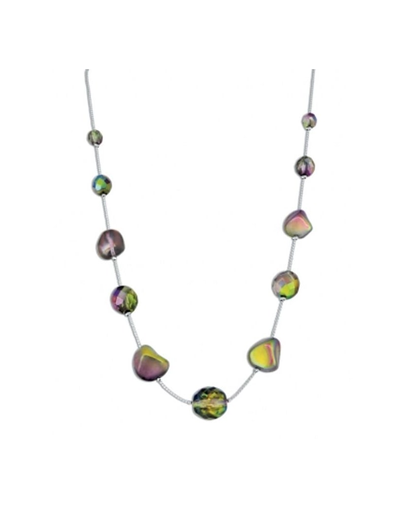 Iridescent glass bead necklace