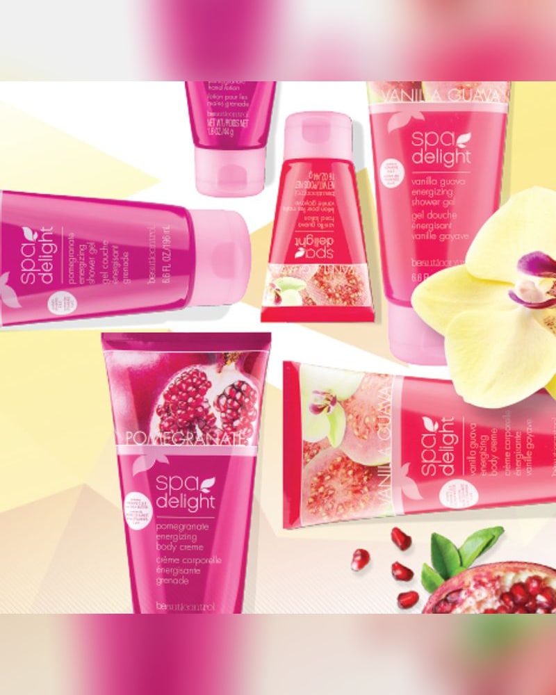 Spa Delight body care in pomegranate and vanilla guava