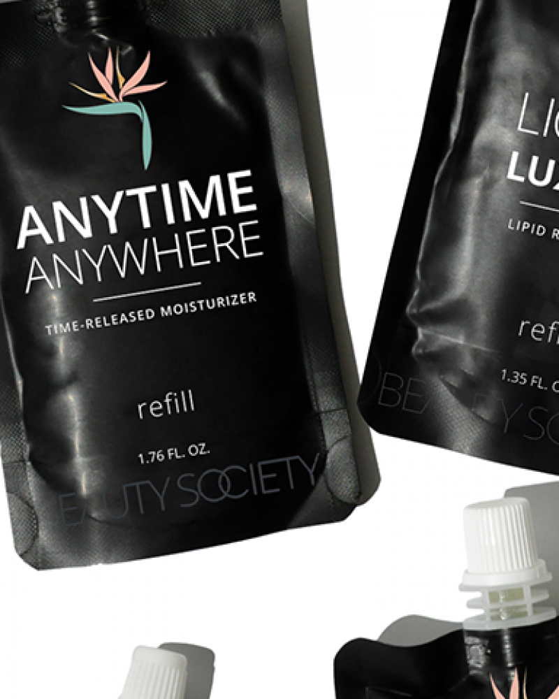 Anytime Anywhere moisturizer and Liquid Luxury refill pouches