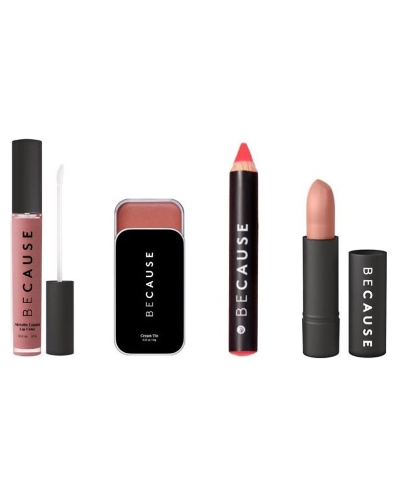 Lip products: gloss, cream tint, lip crayon and lipstick