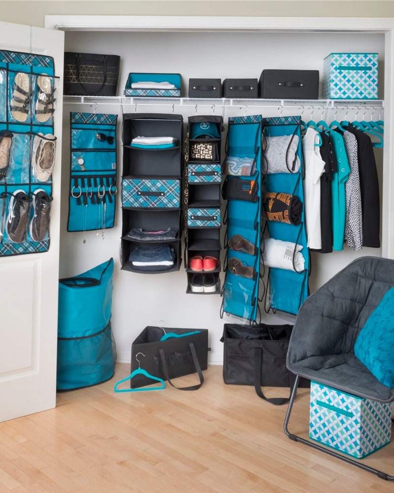 Teal closet organizing collection