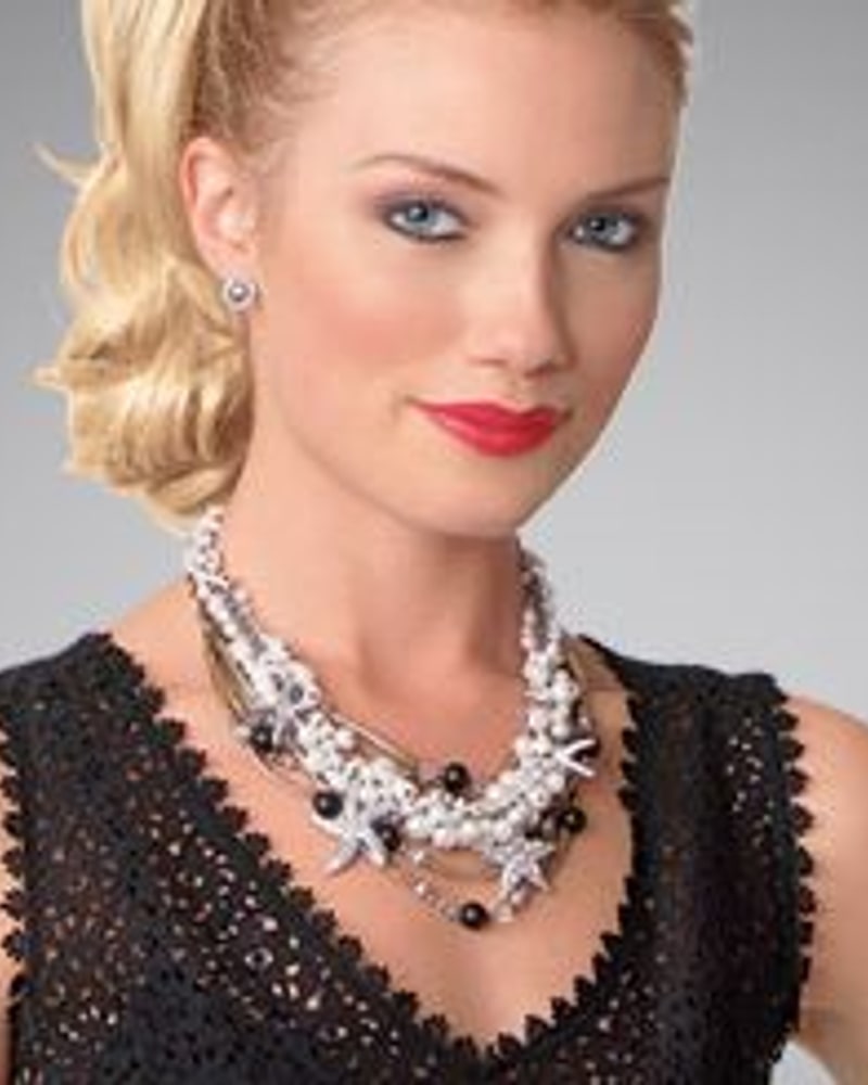 Starfish and pearl statement necklace