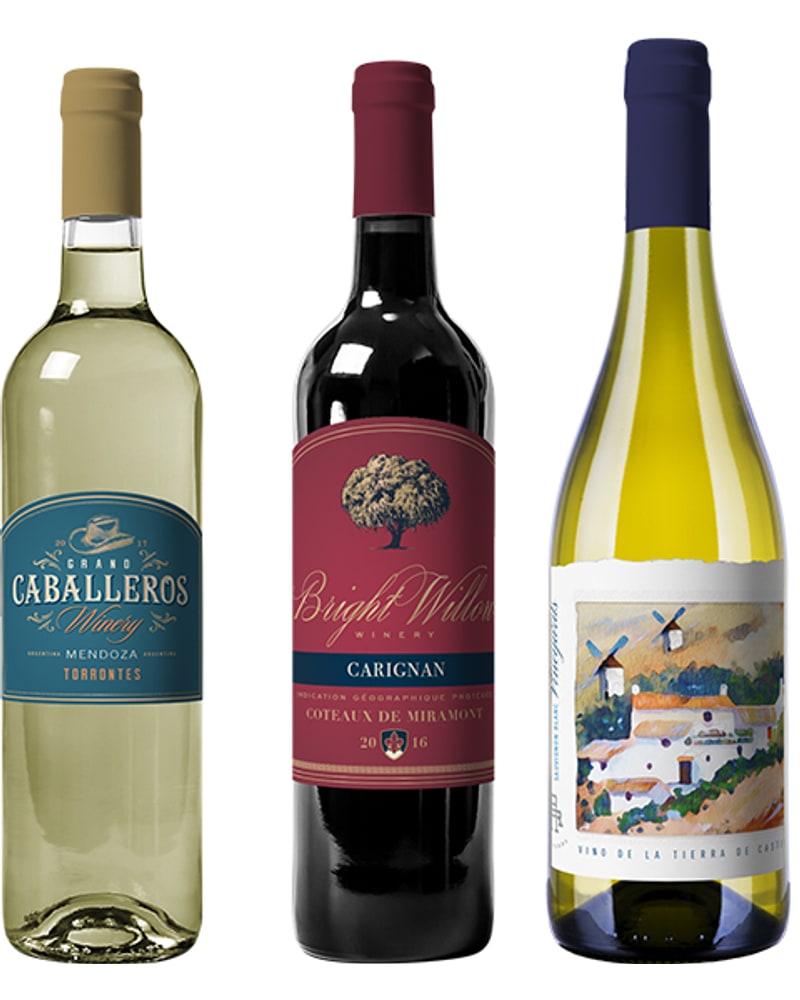 Grand Caballeros Torrontés, Bright Willow Carignan and a Spanish white