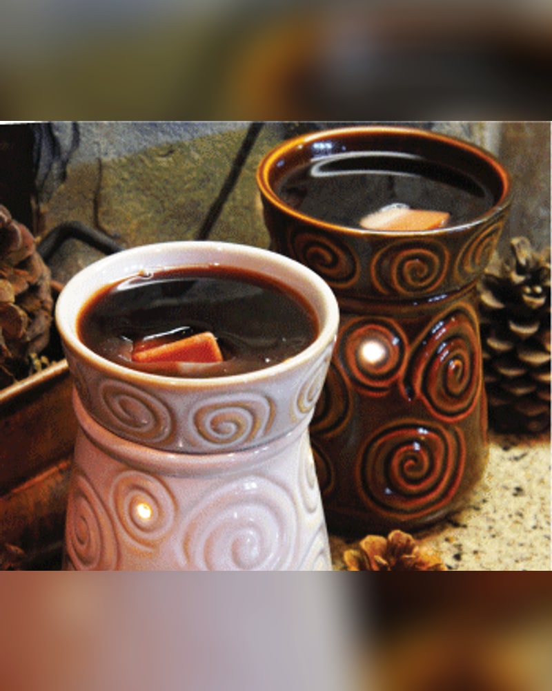 Swirl-pattern ceramic wax warmers
