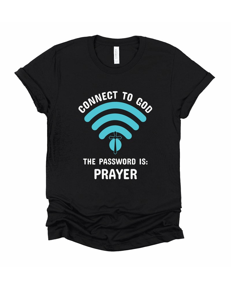 "Connect to God" black graphic tee