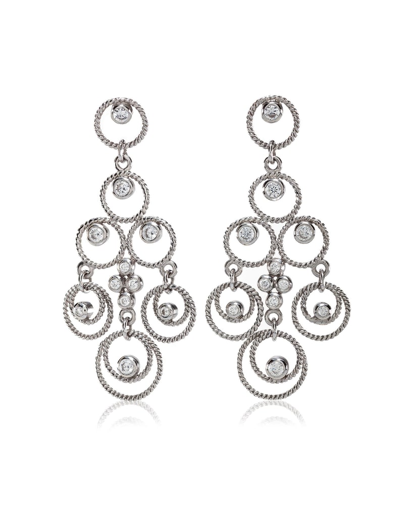Silver-tone circle chandelier earrings