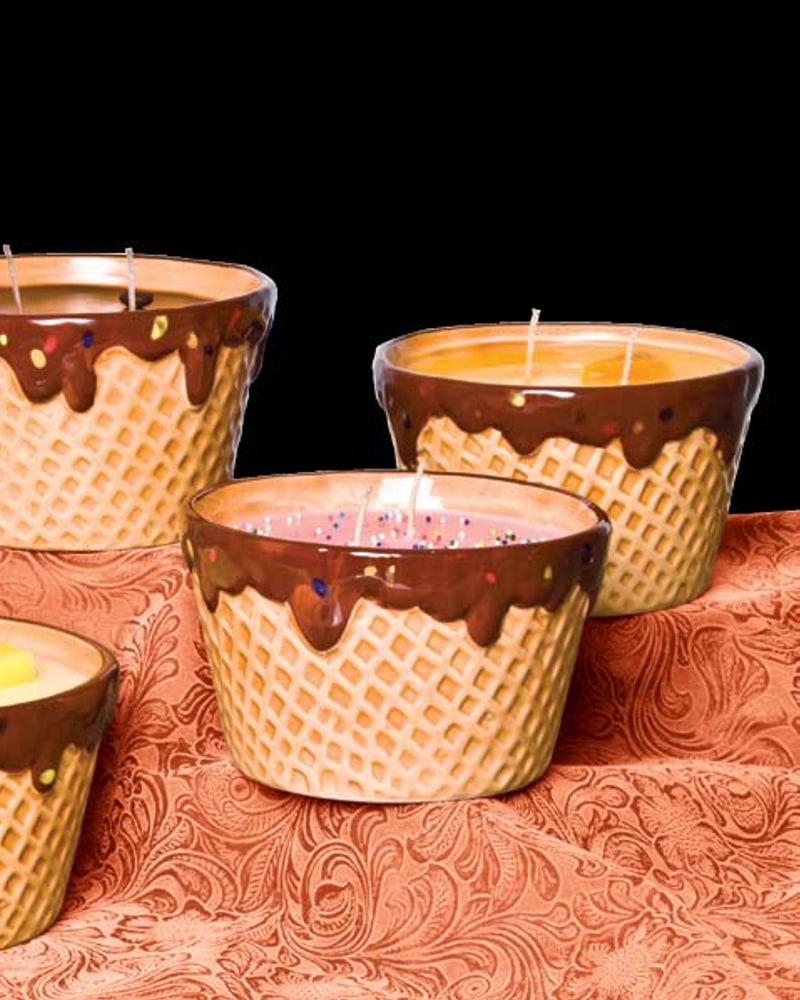 Ice cream cone bowl candles
