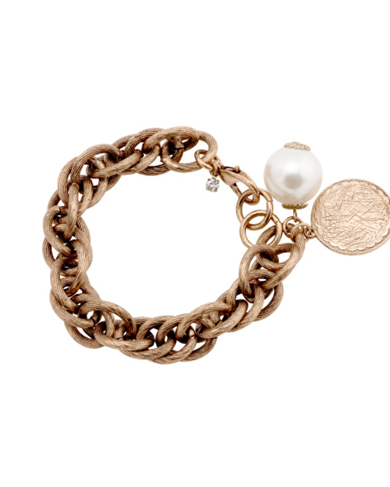 Lorena bracelet with pearl and coin charms