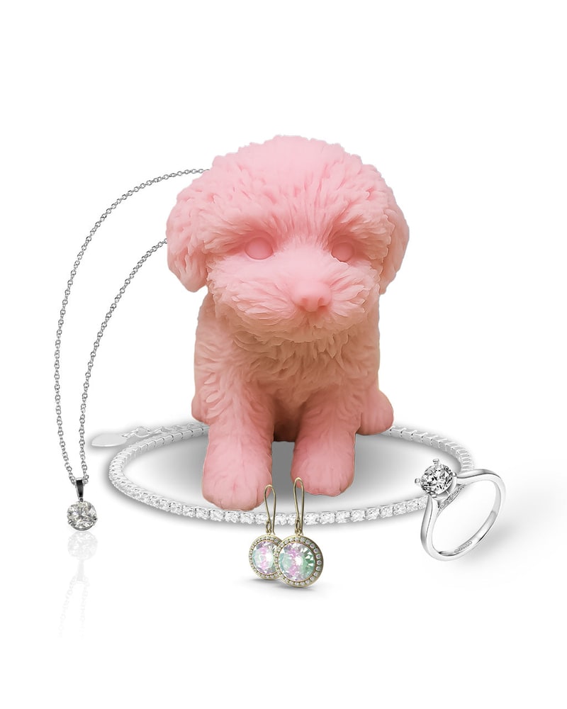 Puppy figurine jewelry wax melt