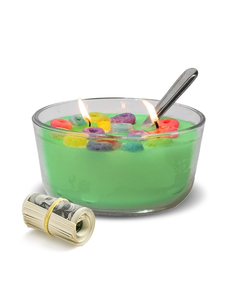 Cereal bowl cash candle