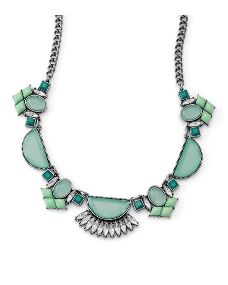 Mint and teal statement necklace, fall/winter 2013