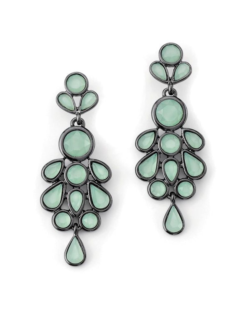 Mint stone chandelier earrings, fall/winter 2013