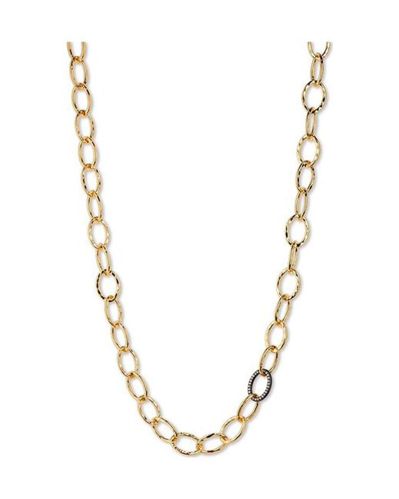 Long gold-tone link chain necklace
