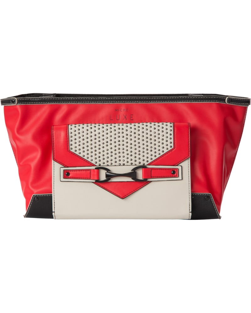 Red and cream shell with a buckle strap