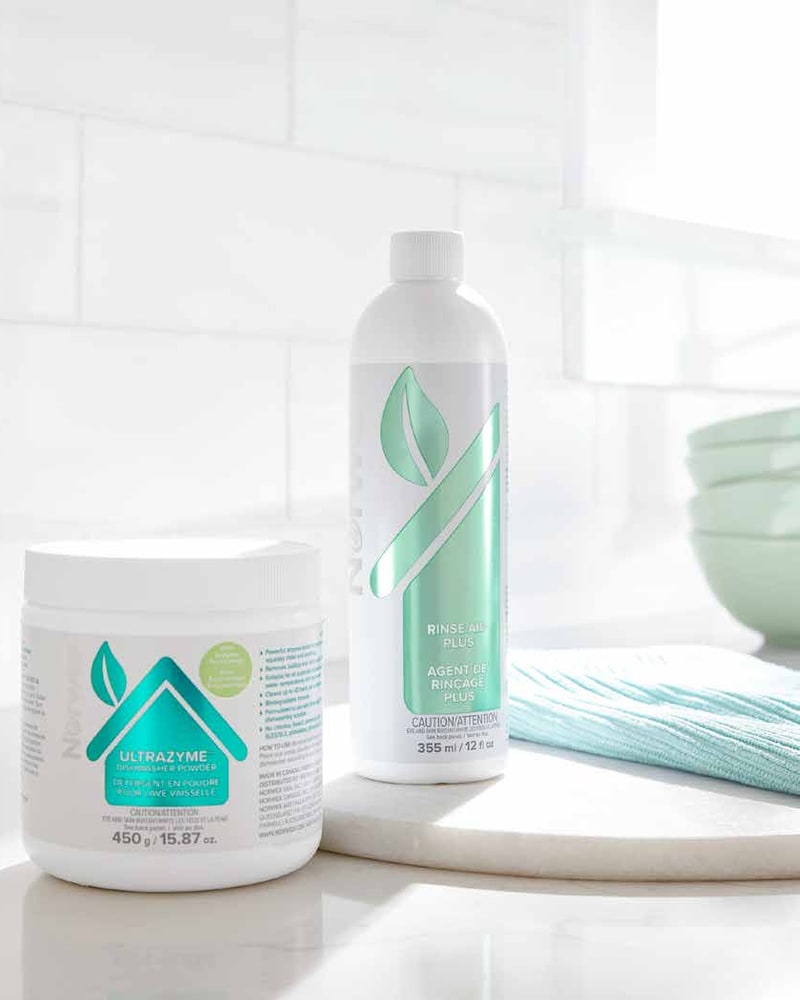 Ultrazyme and Rinse Aid Plus dishwasher products