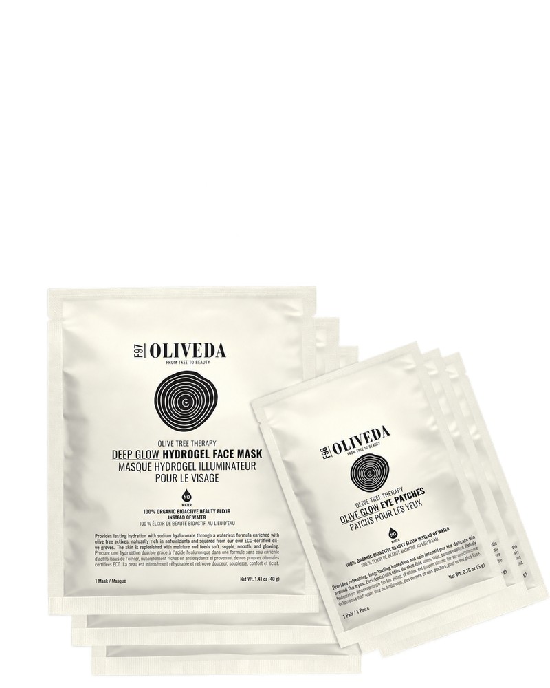 OLIVEDA F97 Deep Glow Hydrogel Face Mask and F96 Olive Glow Eye Patches