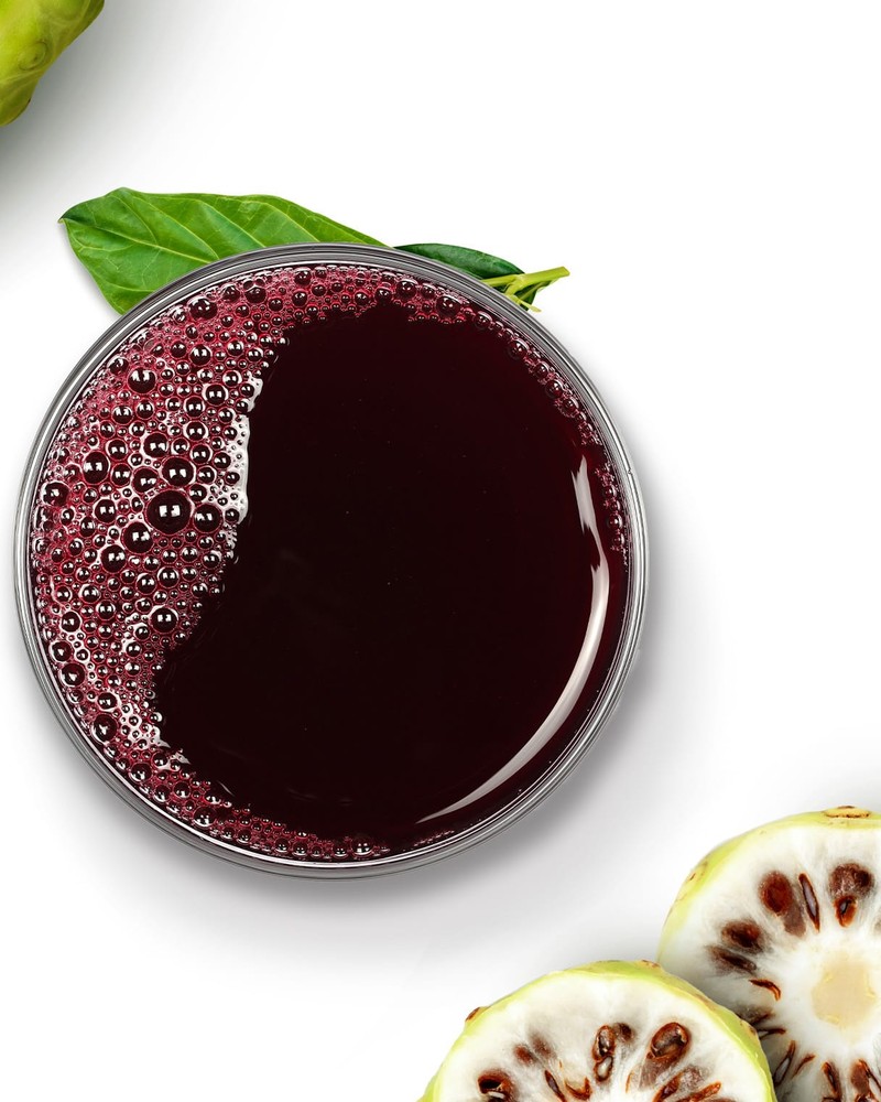 Tahitian Noni juice with fresh noni fruit