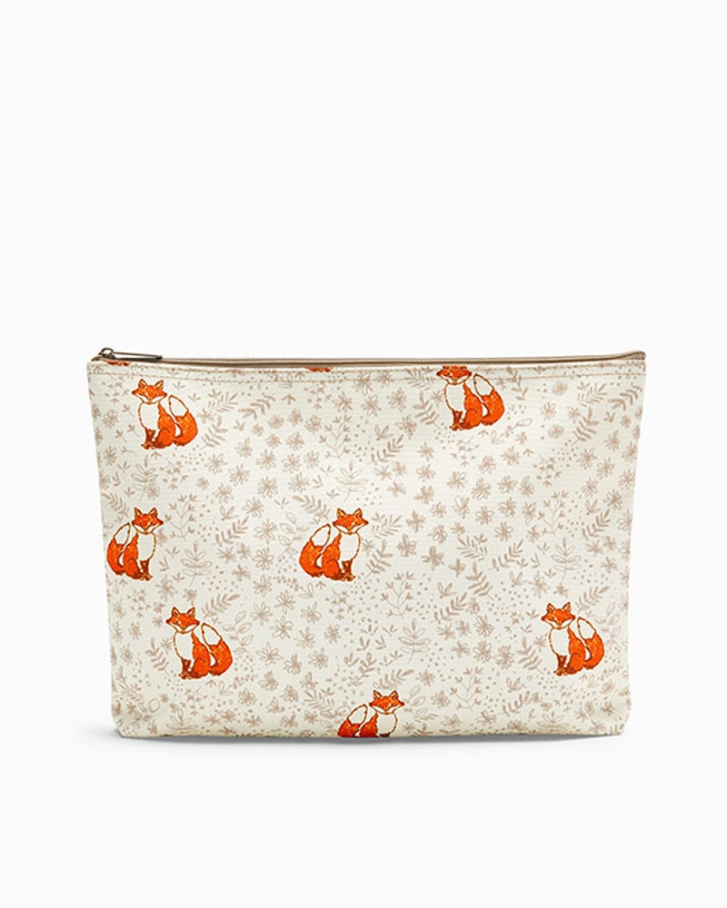 Zipper pouch in a fox print