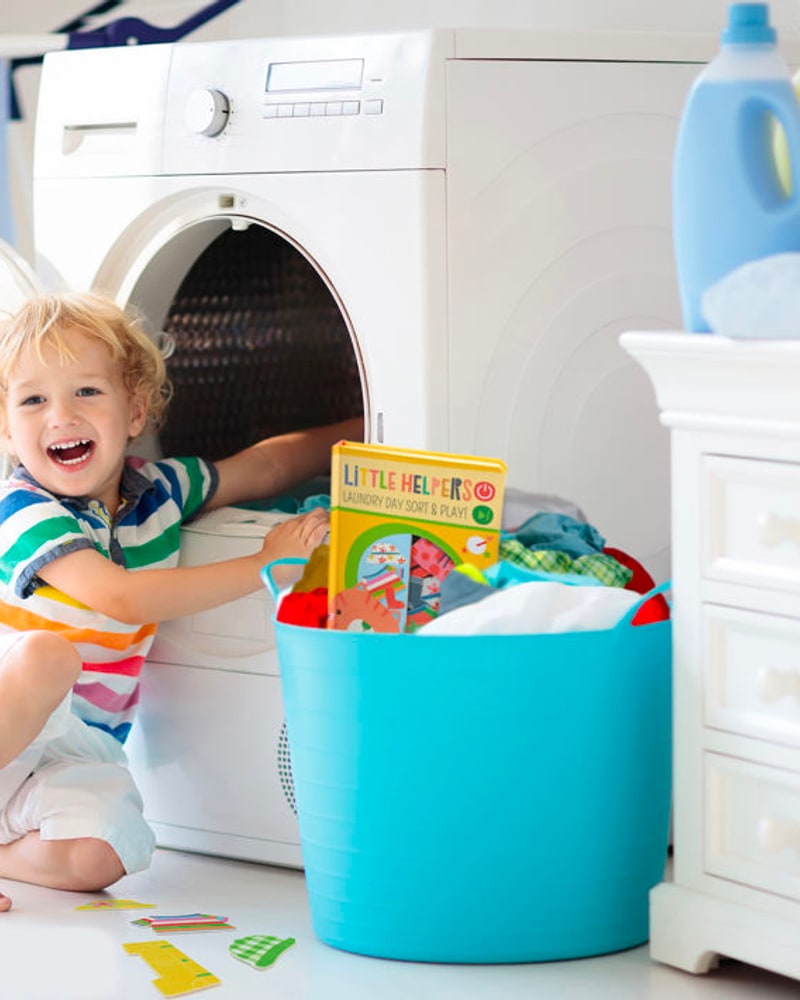 Little Helpers laundry day board book