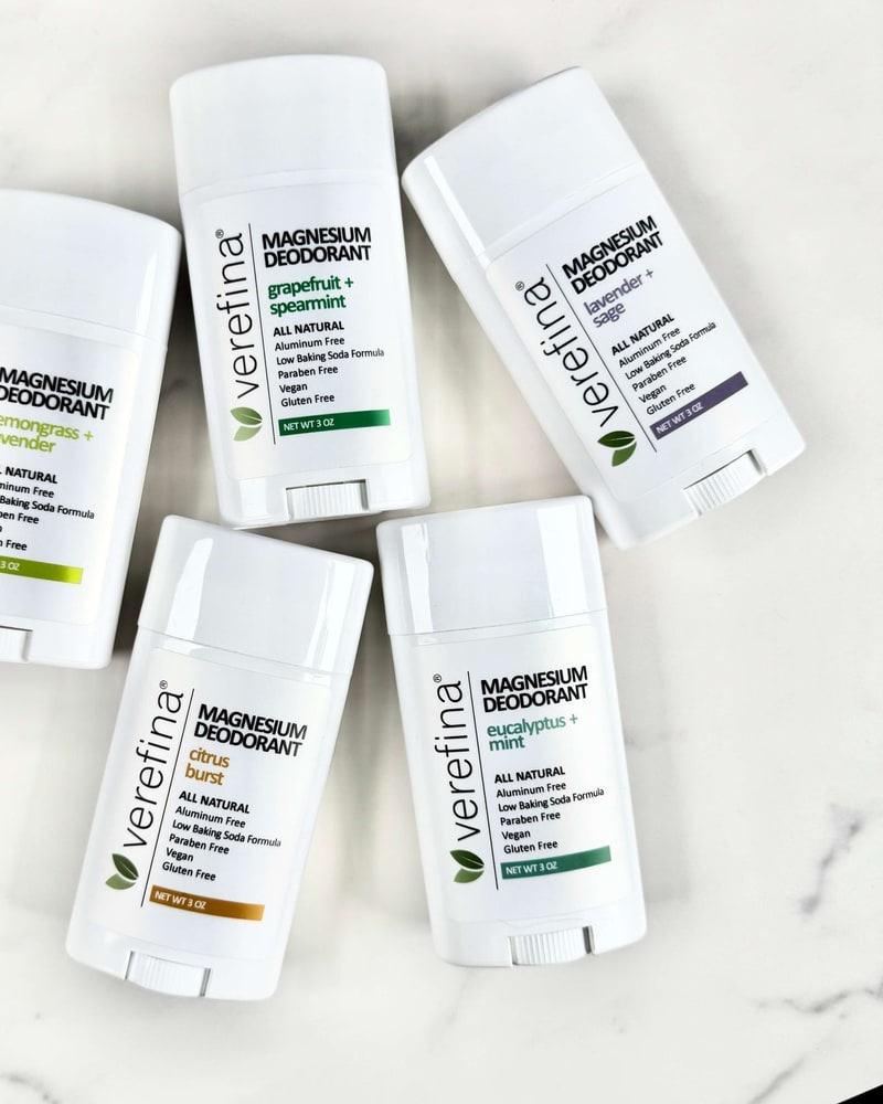 Magnesium Deodorant sticks in assorted scents